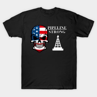 American Flag Pipeline Strong T-Shirt